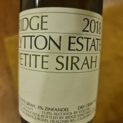 Ridge Lytton Estate Petite Sirah 2018